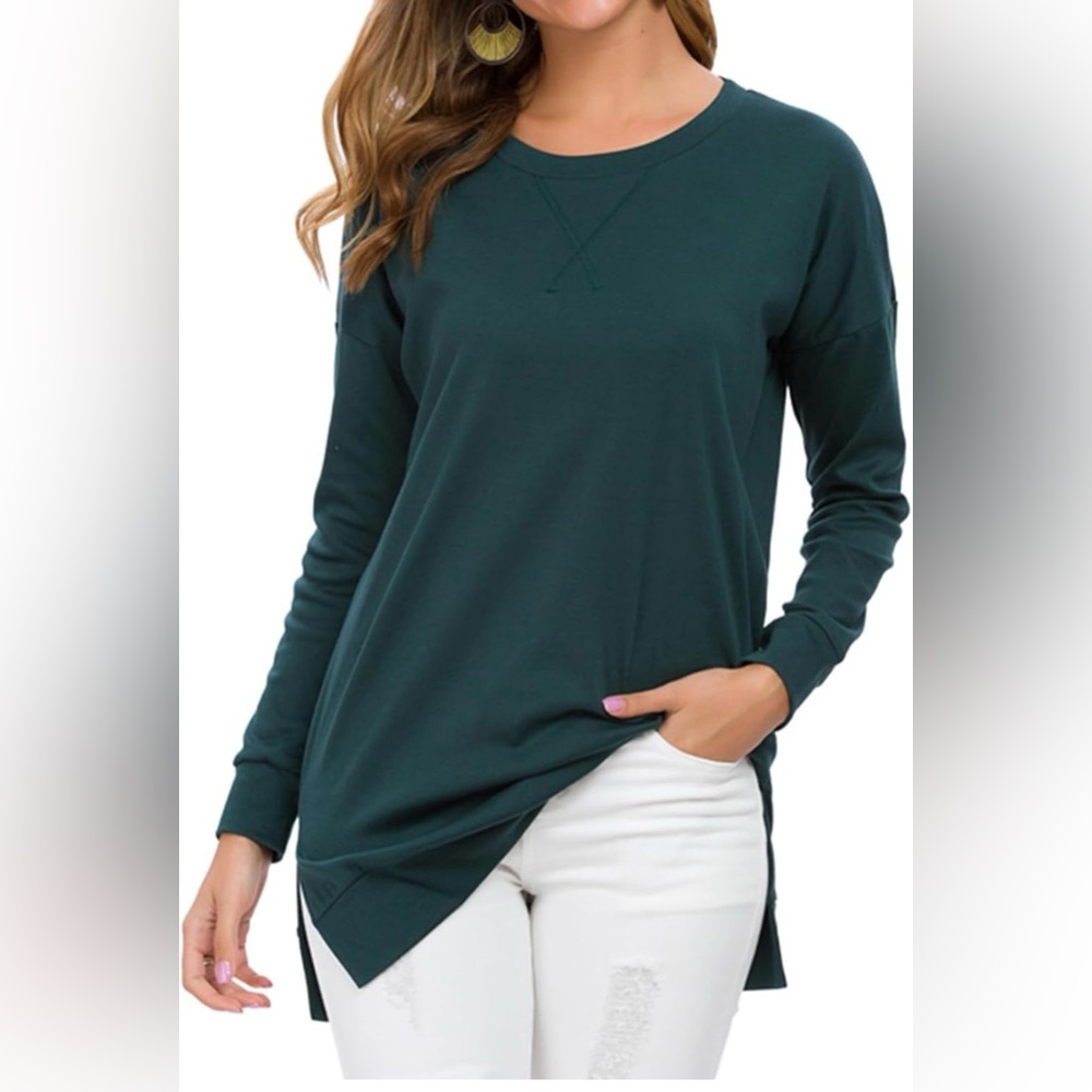 Women's Teal Long Sleeve Tunic Top